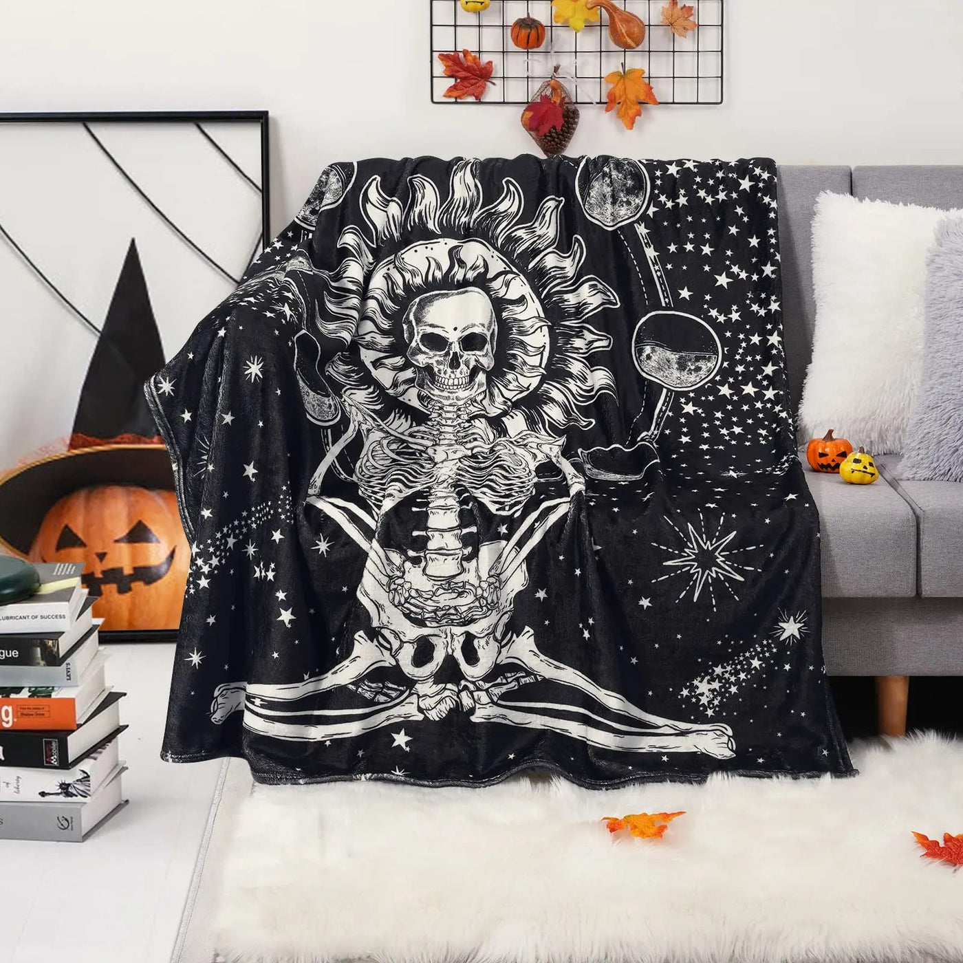 Halloween Witch Blanket Flannel Blanket null