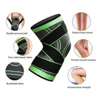 Unisex Knee Brace Sleeve Patella Support Stabilizer, Green, XXL