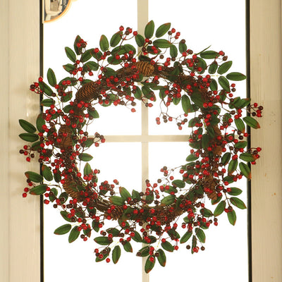 Plastic Simulation Red Berry Christmas Wreath null