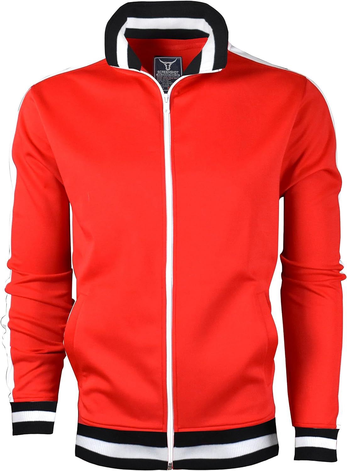 -TRACK JACKET Mens Urban Hip Hop Premium Track Jacket - Slim Fit Side Taping Sportswear Urbanwear Streetwear Top