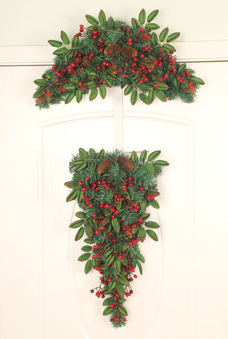 Plastic Simulation Red Berry Christmas Wreath null