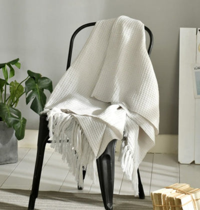 Fringed Knitted Small Blanket Napping Blanket Sofa Blanket null