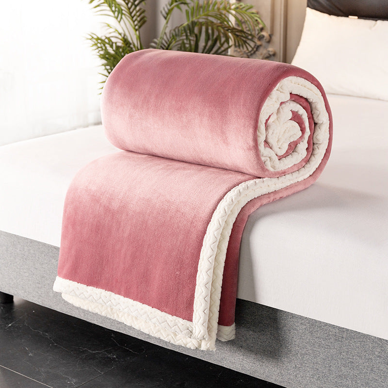 Double fleece blanket fleece blanket thick fleece blanket null