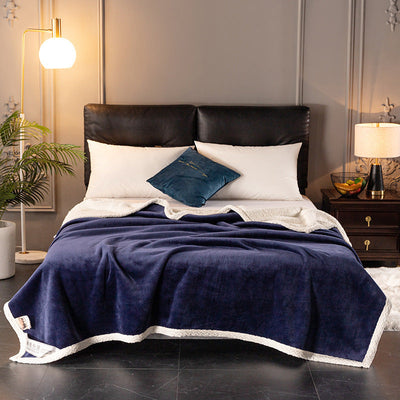 Double fleece blanket fleece blanket thick fleece blanket null