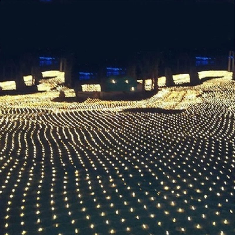 Christmas led lights string lights outdoor waterproof fishnet lights full of stars paved holiday lights wedding ins decorative lights null