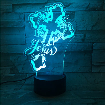 Cross colorful lights null