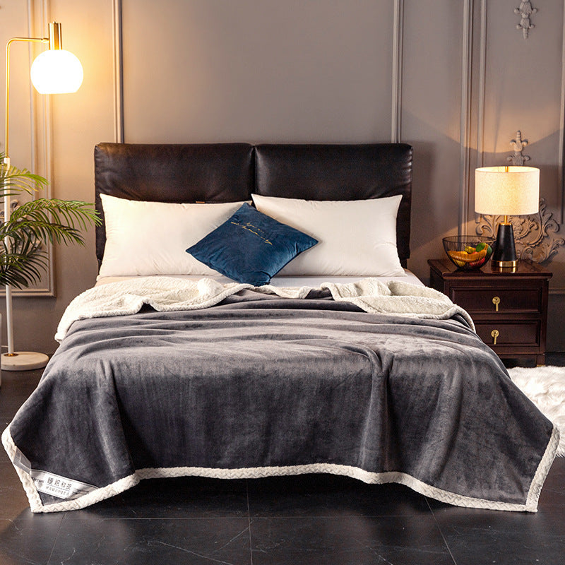 Double fleece blanket fleece blanket thick fleece blanket null