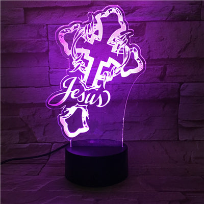 Cross colorful lights null