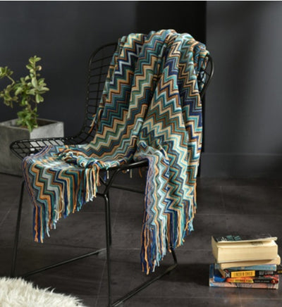 Fringed Knitted Small Blanket Napping Blanket Sofa Blanket null