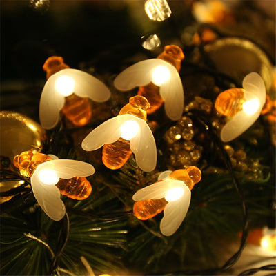 Solar string lights bee decorative lights null