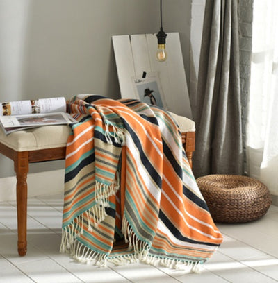 Fringed Knitted Small Blanket Napping Blanket Sofa Blanket null