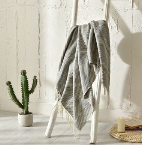 Fringed Knitted Small Blanket Napping Blanket Sofa Blanket null