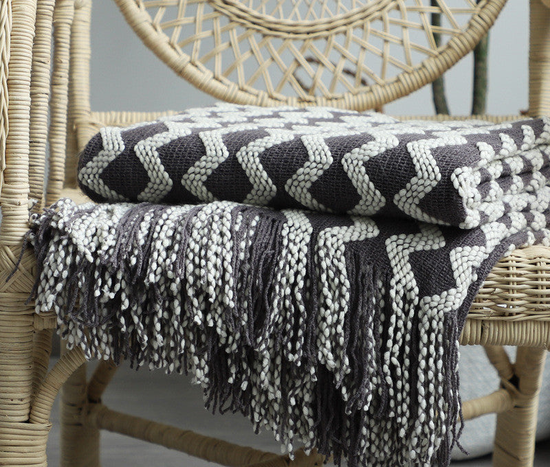 Nordic Knitted Decorative Blanket Sofa Blanket null