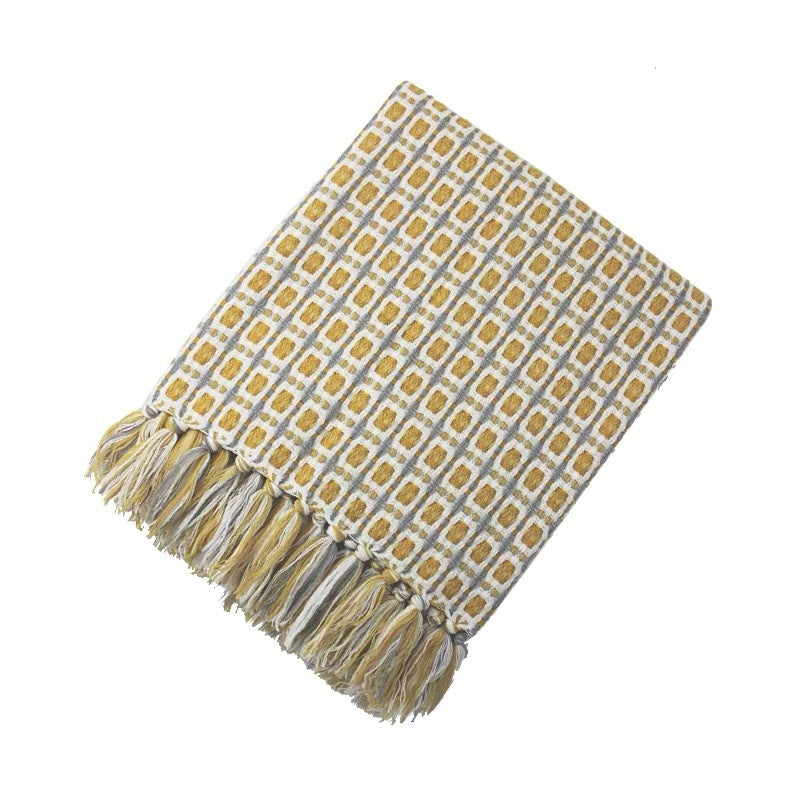 Sofa Blanket Cover Blanket Knitted Tassel Single Nap Blanket Batch Blanket null