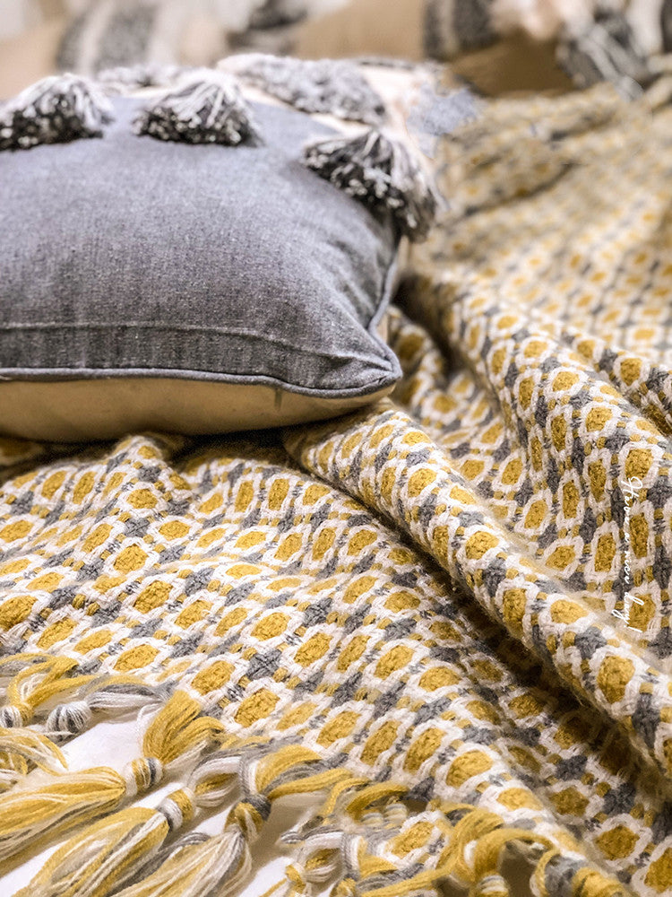 Sofa Blanket Cover Blanket Knitted Tassel Single Nap Blanket Batch Blanket null