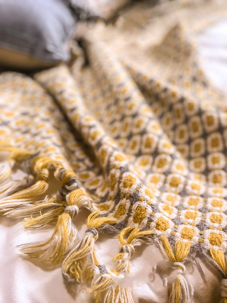 Sofa Blanket Cover Blanket Knitted Tassel Single Nap Blanket Batch Blanket null