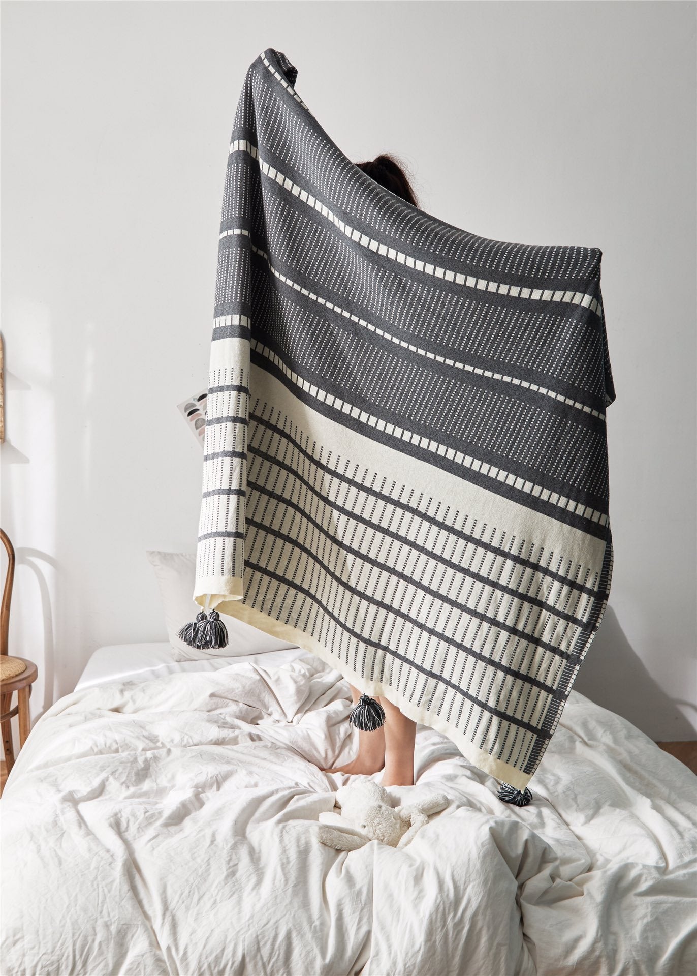Nordic Cotton Wool Blanket Napping Blanket Cover Blanket null