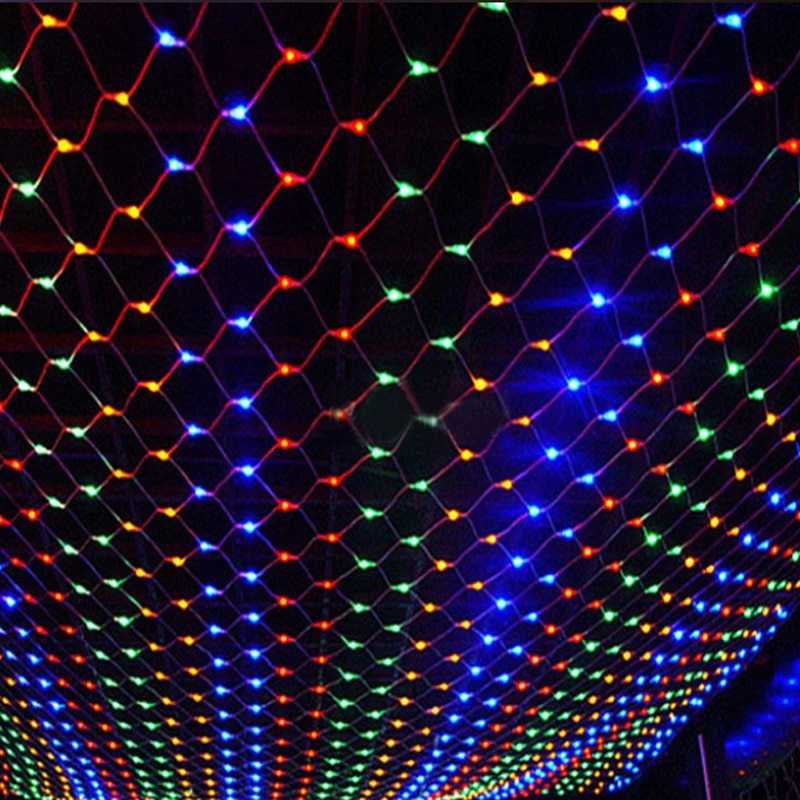 Christmas led lights string lights outdoor waterproof fishnet lights full of stars paved holiday lights wedding ins decorative lights null