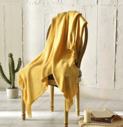 Fringed Knitted Small Blanket Napping Blanket Sofa Blanket null