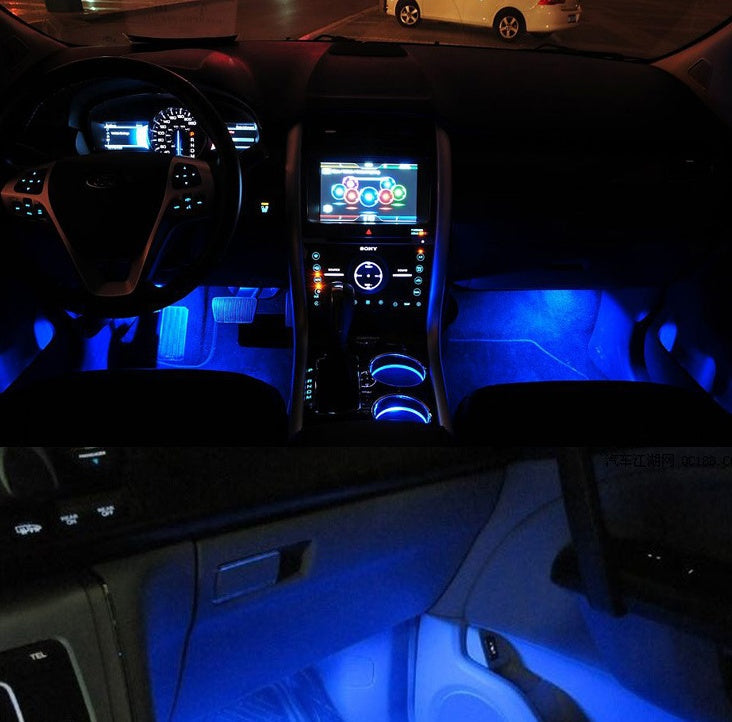 Car interior atmosphere lights Car interior atmosphere lights Foot lights Car interior blue lights 780 decorative lights null