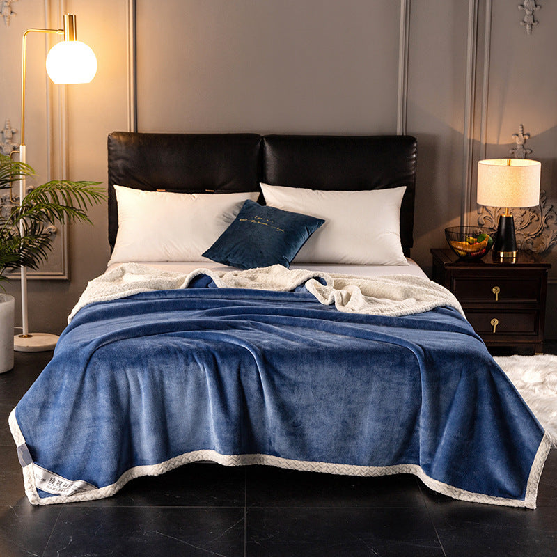 Double fleece blanket fleece blanket thick fleece blanket null