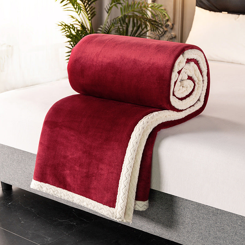 Double fleece blanket fleece blanket thick fleece blanket null