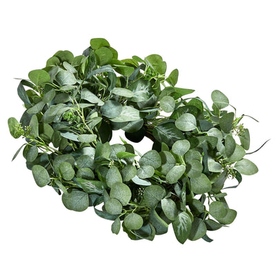 Artificial Decorative Wreath 26 In Green Eucalyptus Leaves Year Round Wreath null