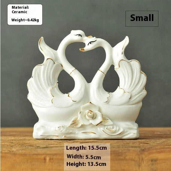 Swan Ornaments Ceramic Home Accessories Ornaments null