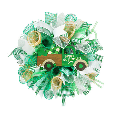 Shamrock Ribbon Wreath Irish Festival Pendant Ornament null