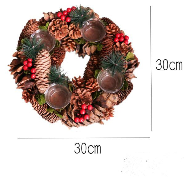 Christmas wreath candlestick decoration null