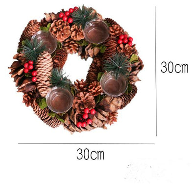 Christmas wreath candlestick decoration null