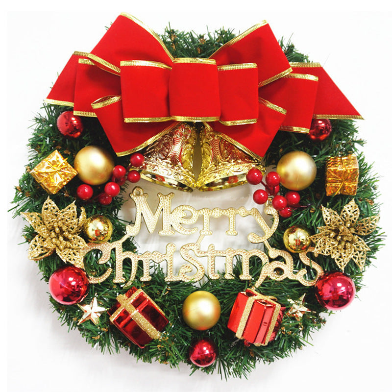 Christmas Wreath Clover Wreath Natural Pine Decorative Christmas Garland with Frost null