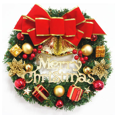 Christmas Wreath Clover Wreath Natural Pine Decorative Christmas Garland with Frost null