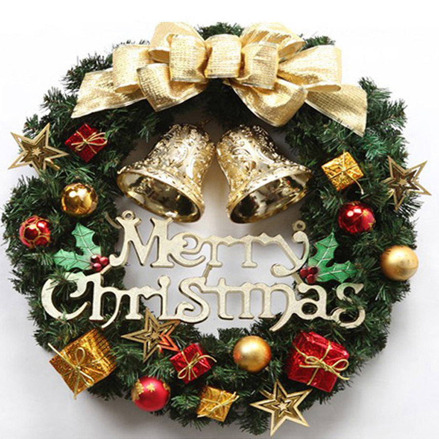 Christmas Wreath Clover Wreath Natural Pine Decorative Christmas Garland with Frost null