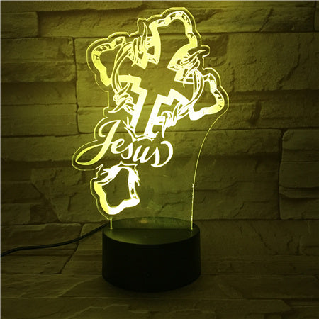 Cross colorful lights null
