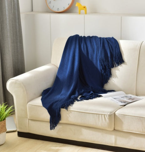 Fringed Knitted Small Blanket Napping Blanket Sofa Blanket null