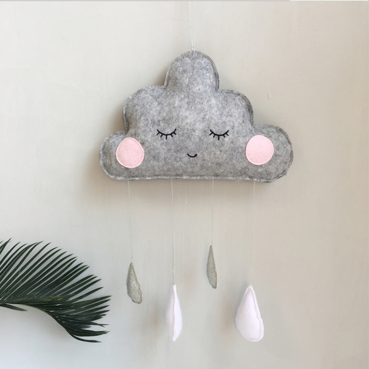 Cloud Ornaments Felt Raindrop Cloud Ornaments null