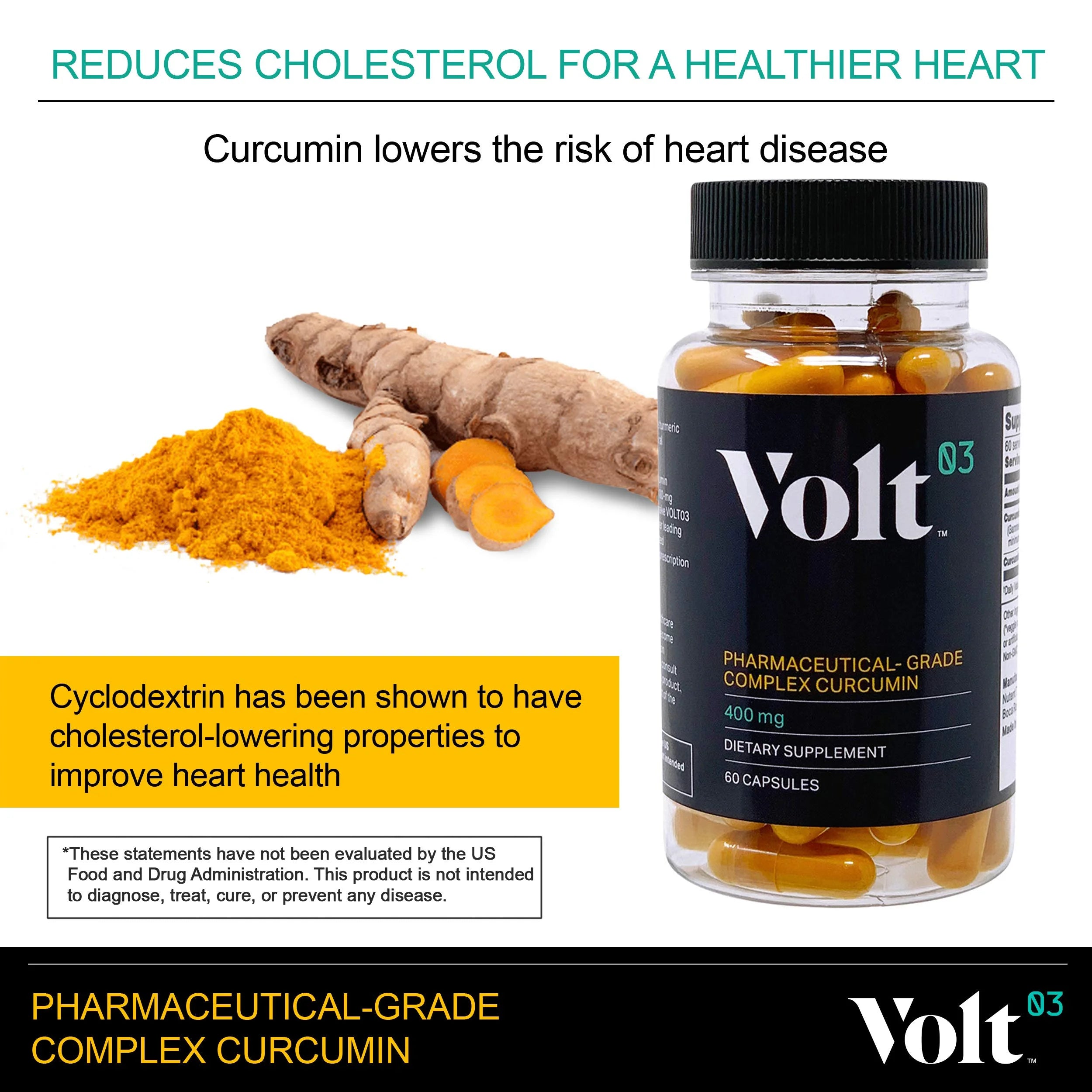 Pharmaceutical-Grade Turmeric Curcumin Capsules | Turmeric Capsules and Curcumin Supplements for Immune Support | Natural Joint Support Turmeric Herbal Supplements 400 Mg