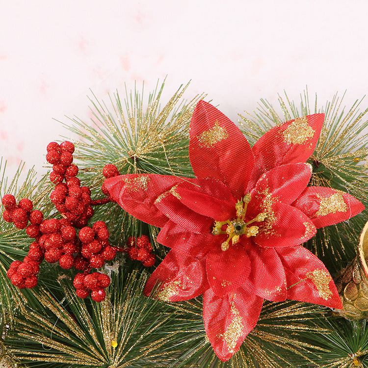Christmas Wreath Clover Wreath Natural Pine Decorative Christmas Garland with Frost null