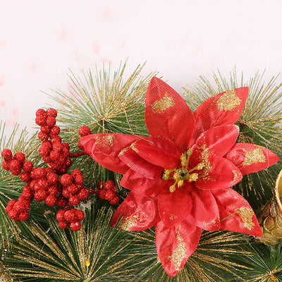 Christmas Wreath Clover Wreath Natural Pine Decorative Christmas Garland with Frost null