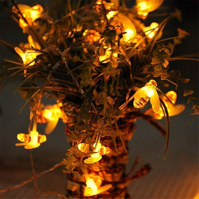 Solar string lights bee decorative lights null