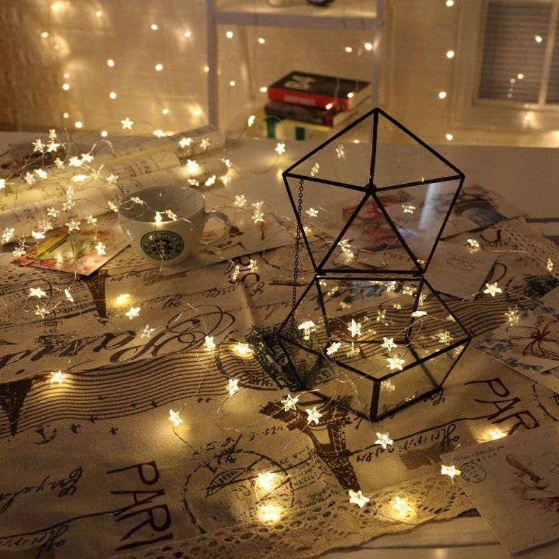 Newsoo copper line star lights LED lights flashing lights string lights star girl heart room dormitory layout decoration null