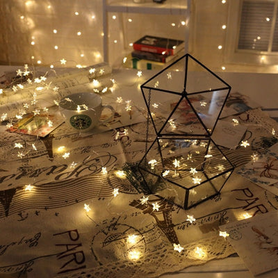 Newsoo copper line star lights LED lights flashing lights string lights star girl heart room dormitory layout decoration null