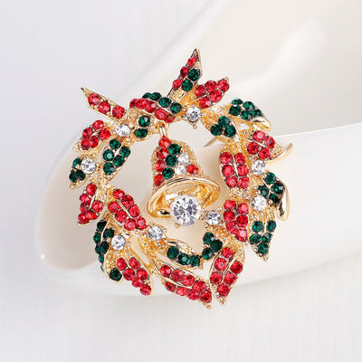 European And American Christmas Wreath Brooch null