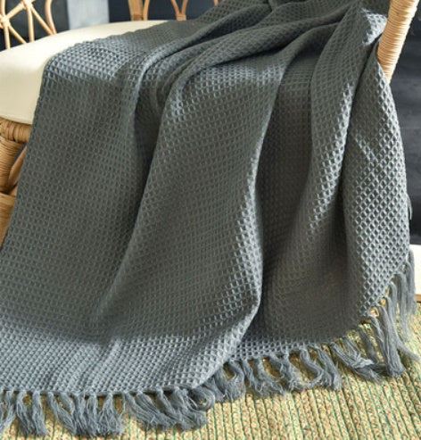 Fringed Knitted Small Blanket Napping Blanket Sofa Blanket null