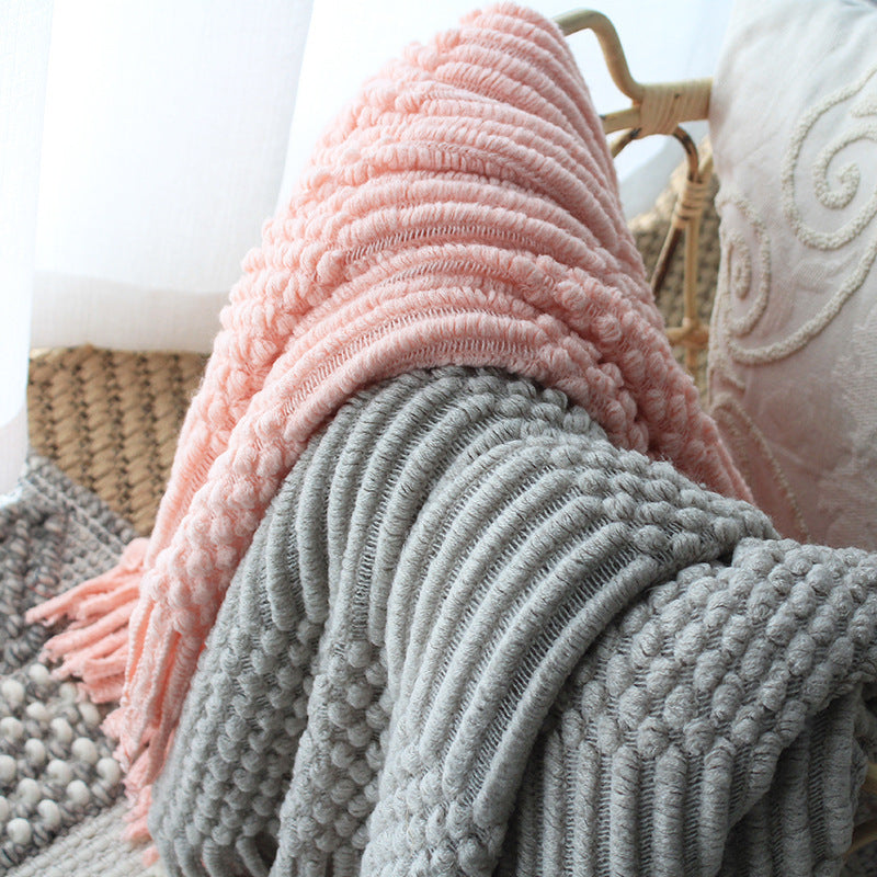 Nordic Knitted Blanket Woolen Blanket Blanket Bubble Blanket Sofa Blanket null