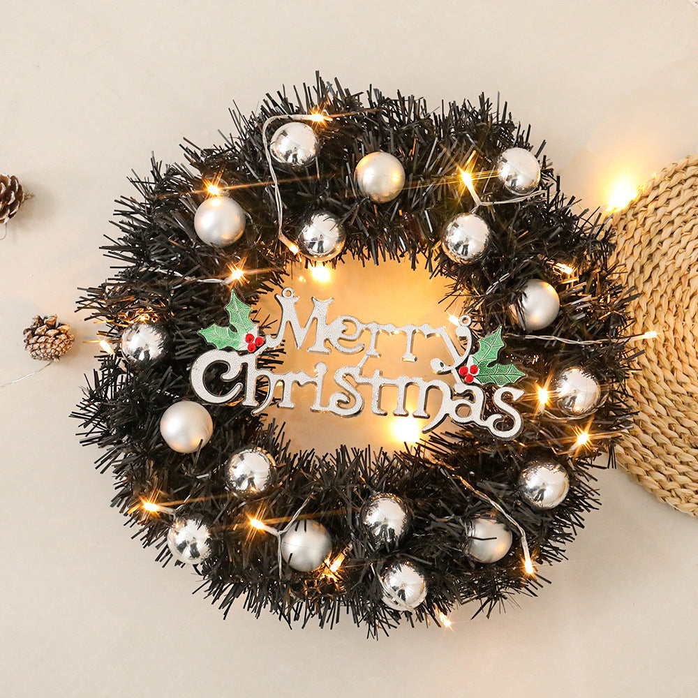 Wreath With Merry Christmas Sign,Artificial Christmas Door Wreath Decorative Shatterproof Hanging Ornament Wreath For Holiday Home Party Decorations null