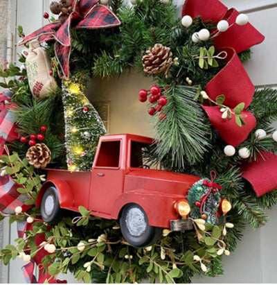 Rattan Circle Simulation Christmas Wreath Door Hanging Wreath Pendant null