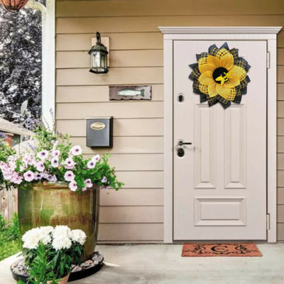 Bee Sunflower Wreath Wall Entrance Door Pendant null