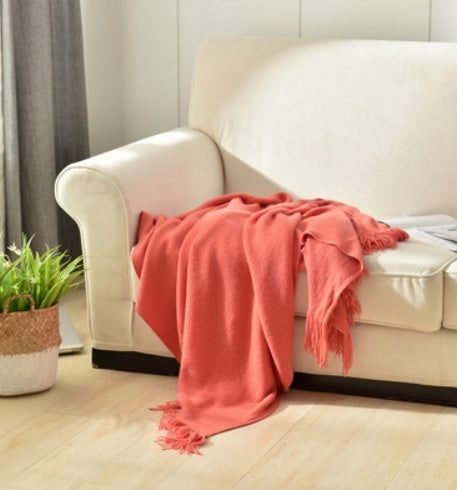 Fringed Knitted Small Blanket Napping Blanket Sofa Blanket null